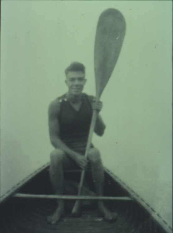 Milton Erickson in a canoe